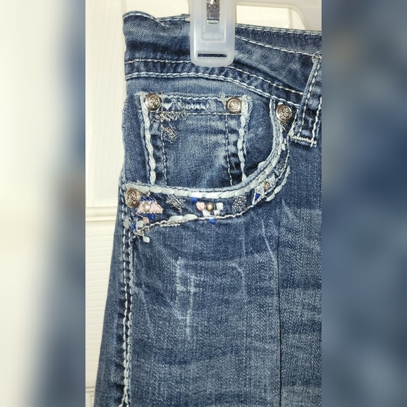 Grace in LA Aztec Print Denim Bootcut Jeans- Size 31 - Picture 4 of 11